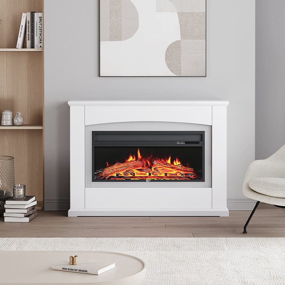 39/48 Inch W Electric Fireplace Suite 1800W with Ambient Light 1/7 LED Colours - House Comfort