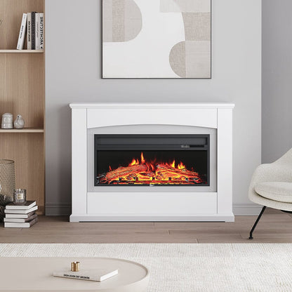 39/48 Inch W Electric Fireplace Suite 1800W with Ambient Light 1/7 LED Colours - House Comfort