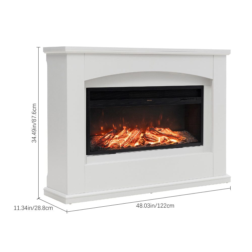 39/48 Inch W Electric Fireplace Suite 1800W with Ambient Light 1/7 LED Colours - House Comfort