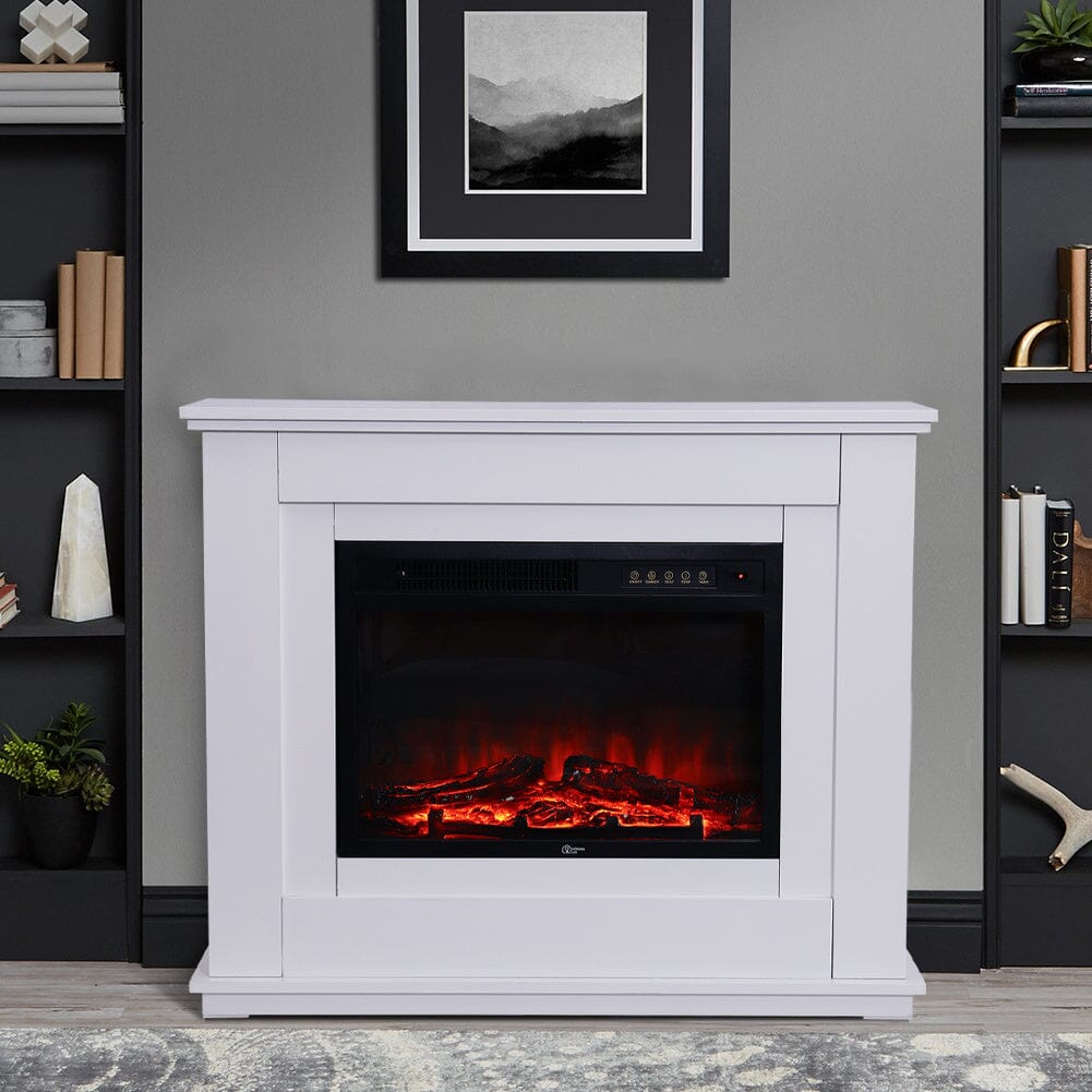 39/48 Inch W Electric Fireplace Suite 1800W with Ambient Light 1/7 LED Colours - House Comfort