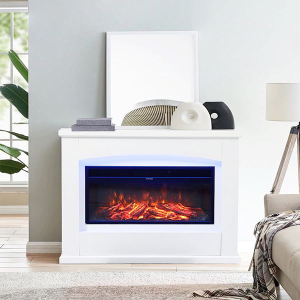 39/48 Inch W Electric Fireplace Suite 1800W with Ambient Light 1/7 LED Colours - House Comfort