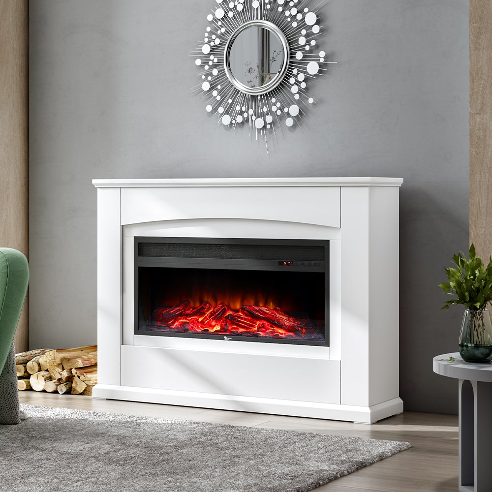 39/48 Inch W Electric Fireplace Suite 1800W with Ambient Light 1/7 LED Colours - House Comfort