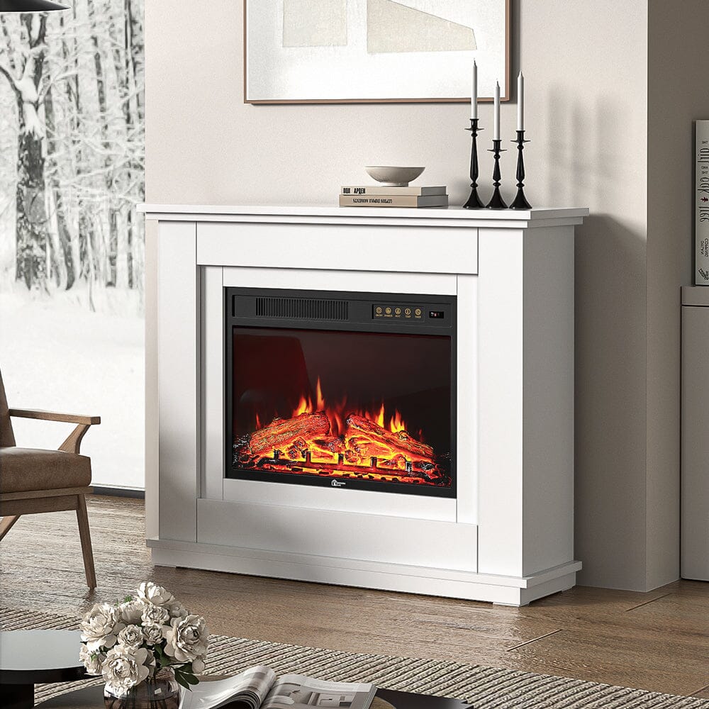 39/48 Inch W Electric Fireplace Suite 1800W with Ambient Light 1/7 LED Colours - House Comfort