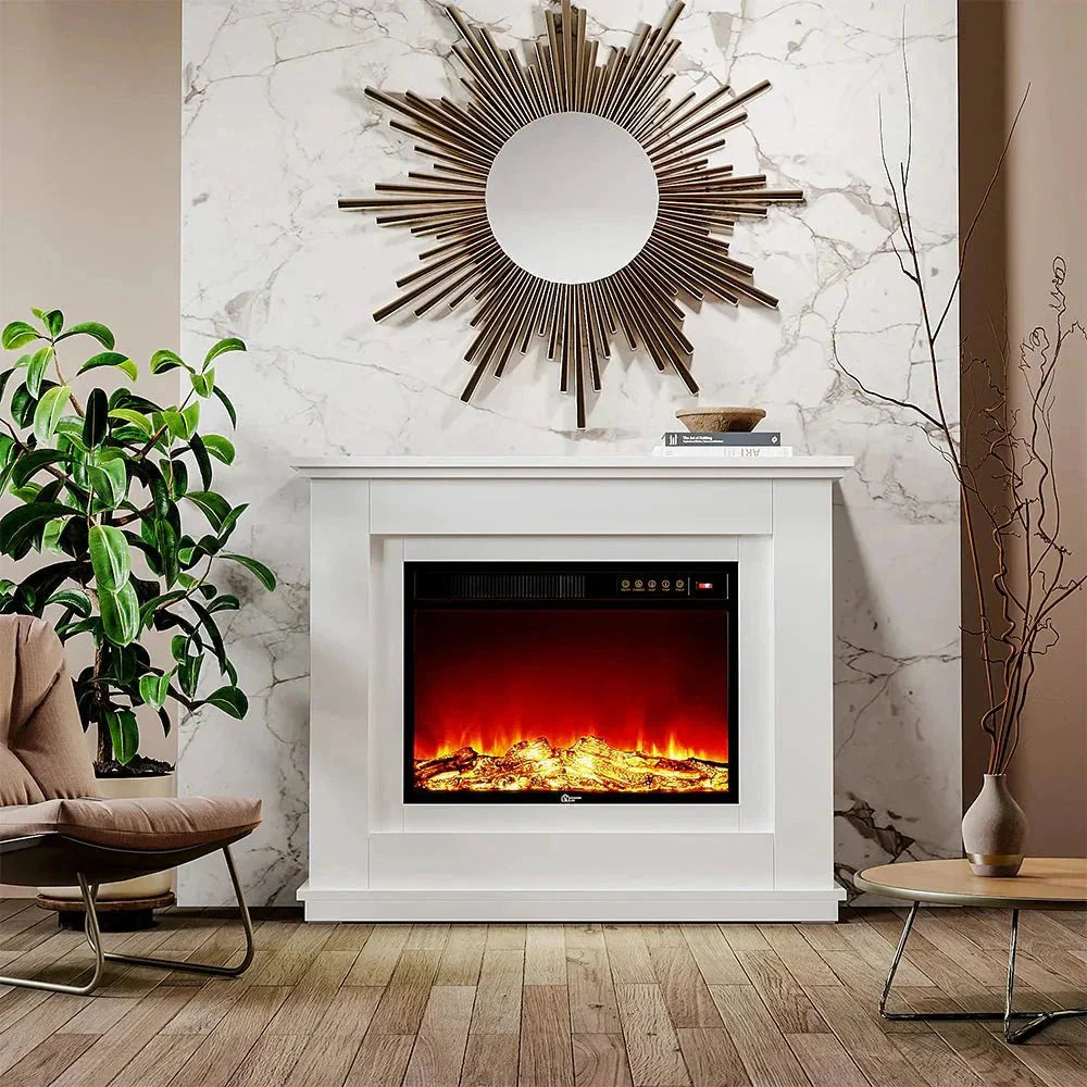 39/48 Inch W Electric Fireplace Suite 1800W with Ambient Light 1/7 LED Colours - House Comfort