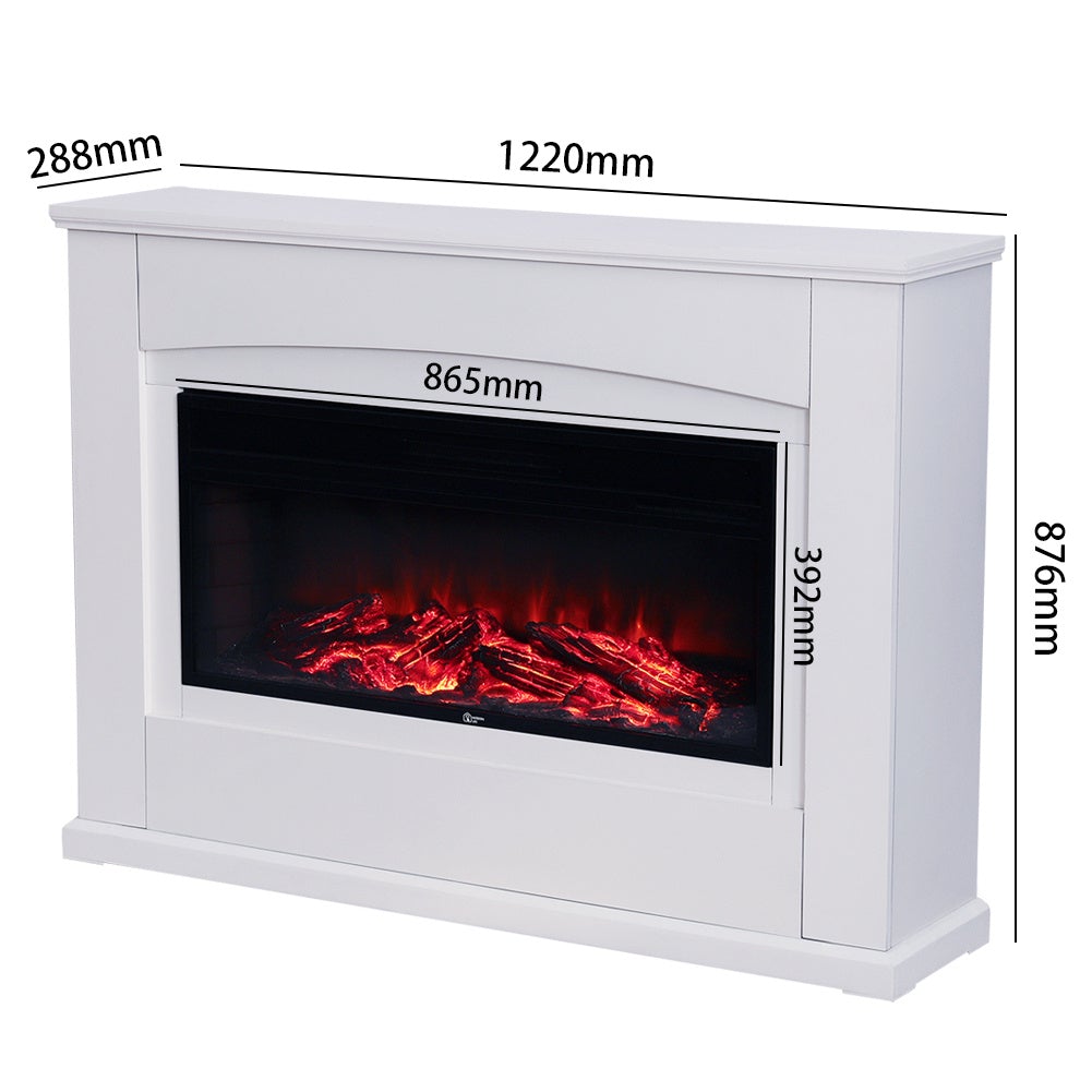 39/48 Inch W Electric Fireplace Suite 1800W with Ambient Light 1/7 LED Colours - House Comfort