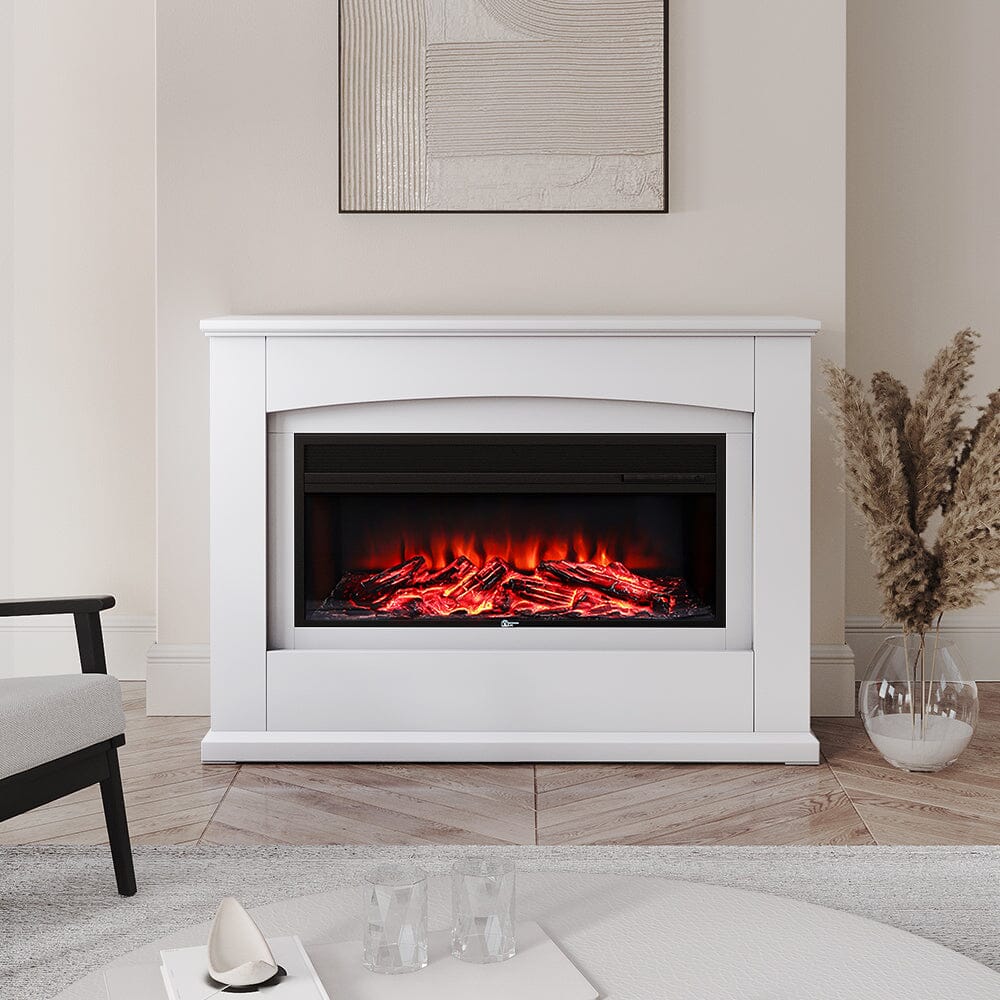 39/48 Inch W Electric Fireplace Suite 1800W with Ambient Light 1/7 LED Colours - House Comfort