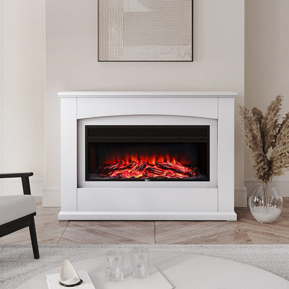 39/48 Inch W Electric Fireplace Suite 1800W with Ambient Light 1/7 LED Colours - House Comfort
