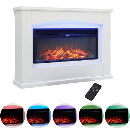 39/48 Inch W Electric Fireplace Suite 1800W with Ambient Light 1/7 LED Colours - House Comfort
