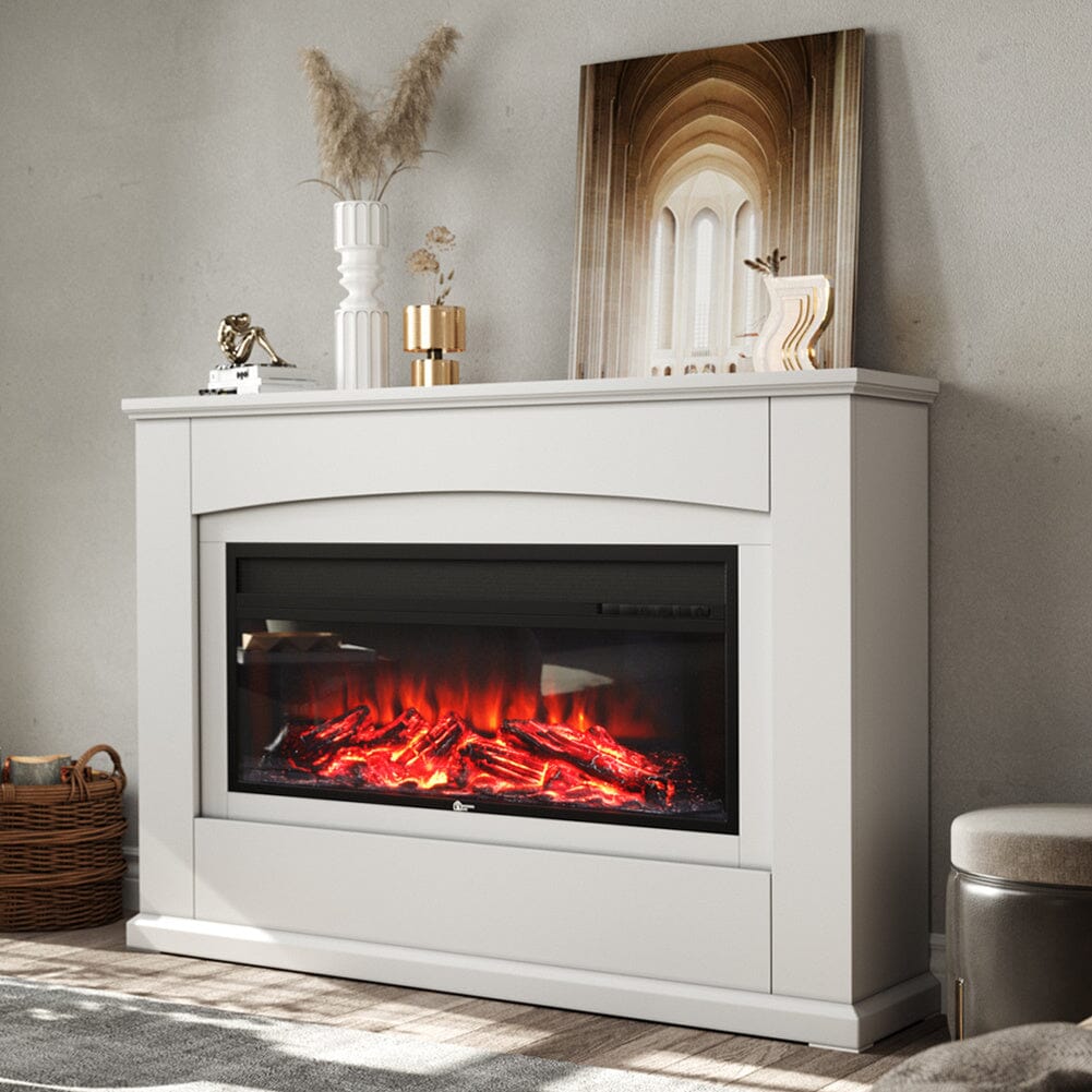39/48 Inch W Electric Fireplace Suite 1800W with Ambient Light 1/7 LED Colours - House Comfort