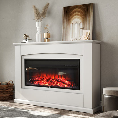 39/48 Inch W Electric Fireplace Suite 1800W with Ambient Light 1/7 LED Colours - House Comfort