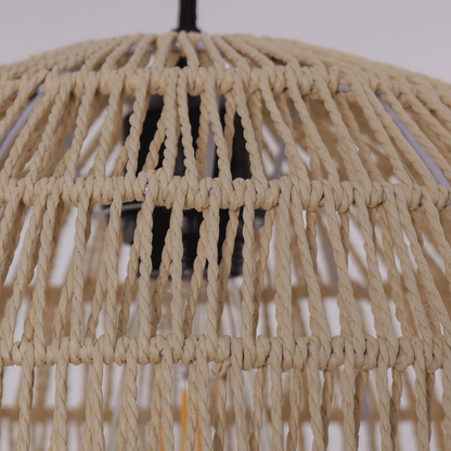 Lightsin Round Cotton Rope Pendant Light – Handwoven Ceiling Pendant for Living Room, Dining Room & Kitchen Velora Boutique