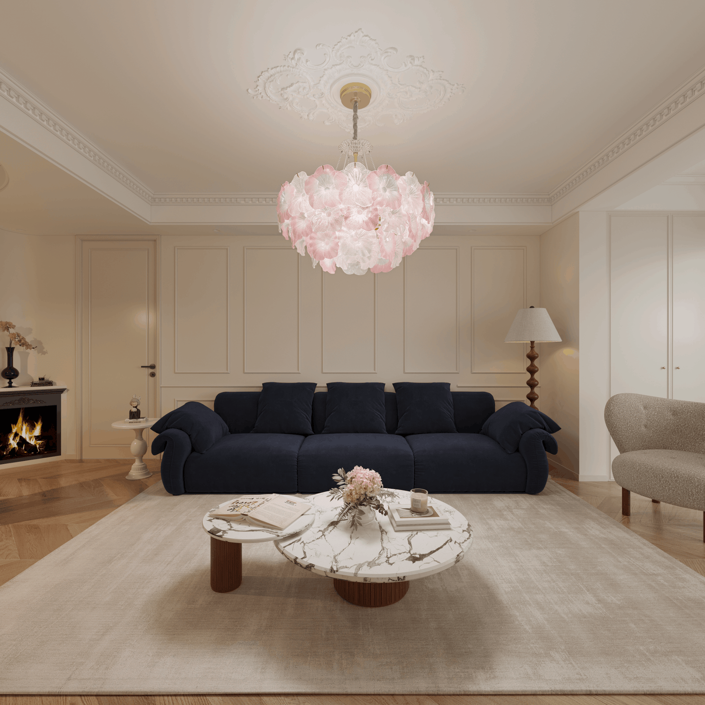 Lightsin Elegant Glass Chandelier with Adjustable Hanging Length Velora Boutique