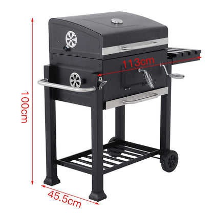 3ft Charcoal BBQ Grill Barrel with Side Table - House Comfort