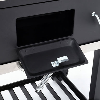 3ft Charcoal BBQ Grill Barrel with Side Table - House Comfort