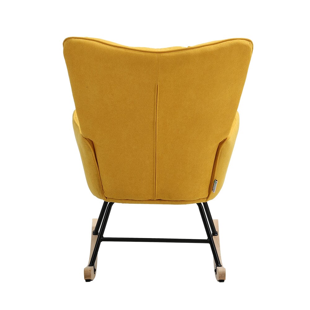 3ft Height Tufted Linen Upholstered Rocking Chair - House Comfort