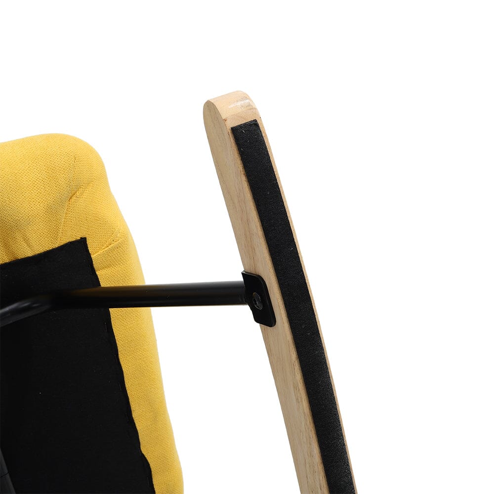 3ft Height Tufted Linen Upholstered Rocking Chair - House Comfort