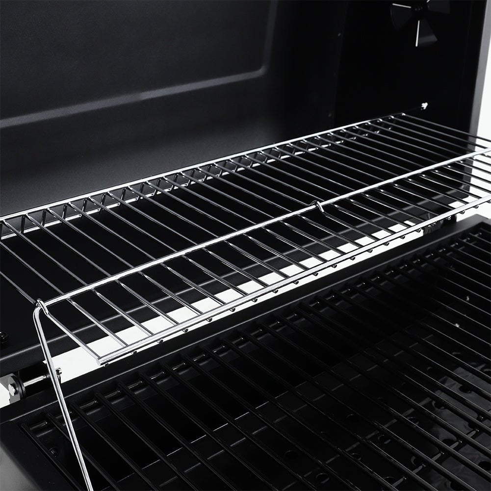 3ft Outdoor Carbon Steel BBQ Cooker BBQ Grill Side Shelves - House Comfort