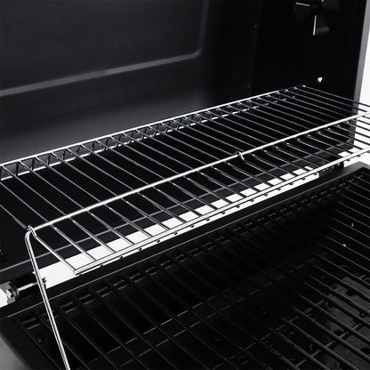 3ft Outdoor Carbon Steel BBQ Cooker BBQ Grill Side Shelves - House Comfort