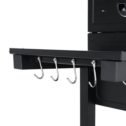 3ft Outdoor Carbon Steel BBQ Cooker BBQ Grill Side Shelves - House Comfort