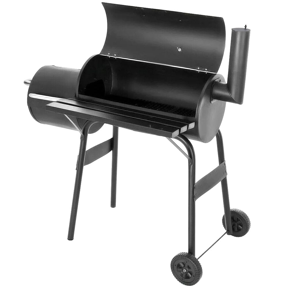 3ft Outdoor Charcoal BBQ Grill with Offset 2 - in - 1 Smoker and Wheels - House Comfort