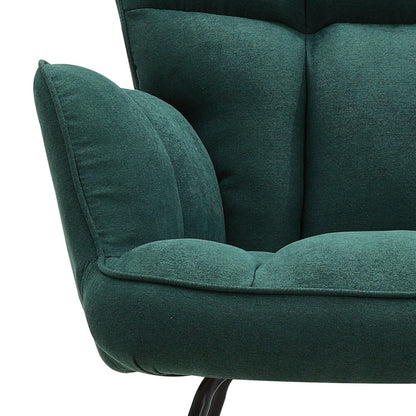 3ft Patchwork Upholstered Rocking Chair with Wooden Skates - House Comfort