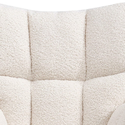 3ft Patchwork Upholstered Rocking Chair with Wooden Skates - House Comfort