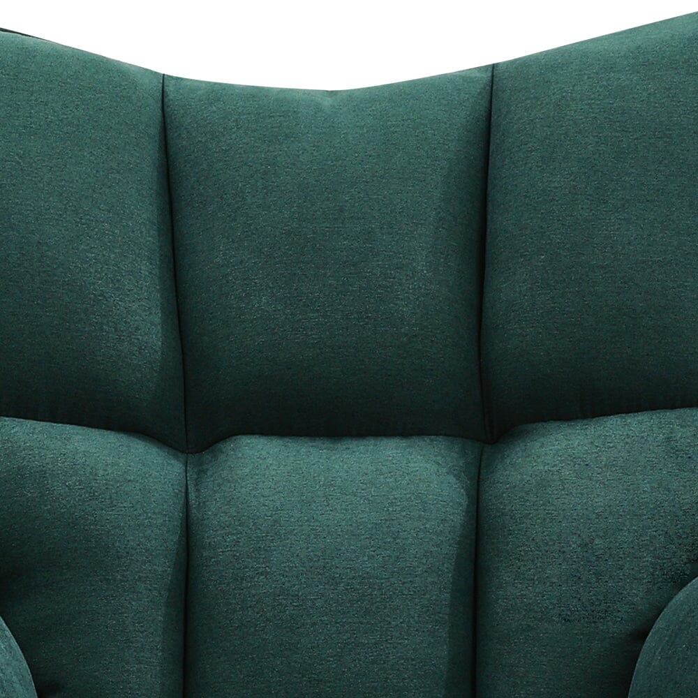 3ft Patchwork Upholstered Rocking Chair with Wooden Skates - House Comfort