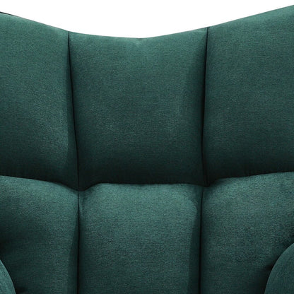 3ft Patchwork Upholstered Rocking Chair with Wooden Skates - House Comfort