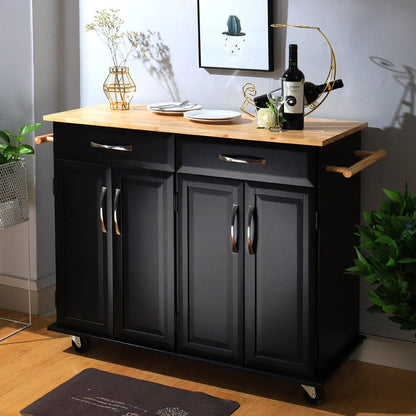 3ft Wooden Large Catering Trolley Cart Kitchen Cabinet with Drawer - House Comfort