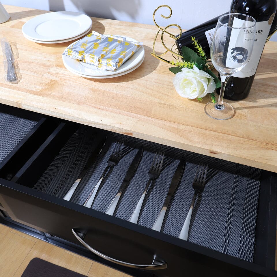 3ft Wooden Large Catering Trolley Cart Kitchen Cabinet with Drawer - House Comfort