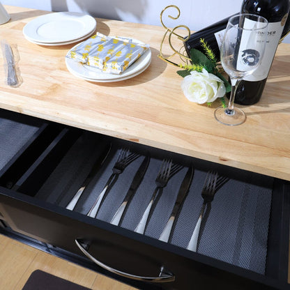 3ft Wooden Large Catering Trolley Cart Kitchen Cabinet with Drawer - House Comfort