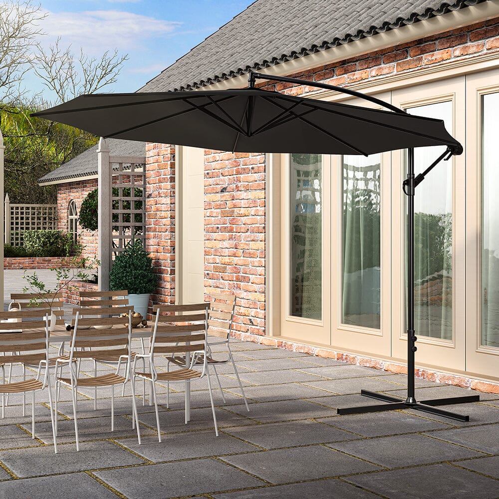 3M Sun Parasol Black Hanging Banana Umbrella - House Comfort