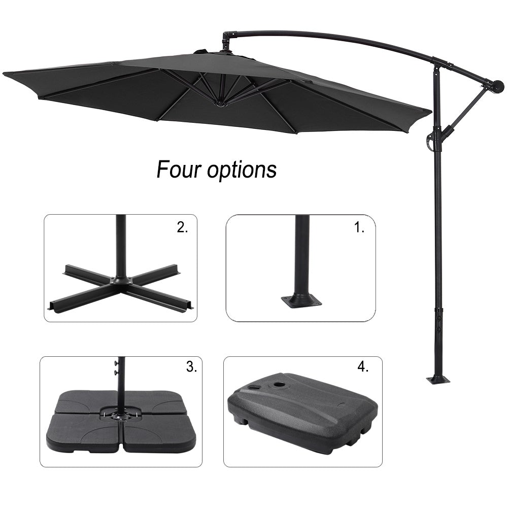 3M Sun Parasol Black Hanging Banana Umbrella - House Comfort