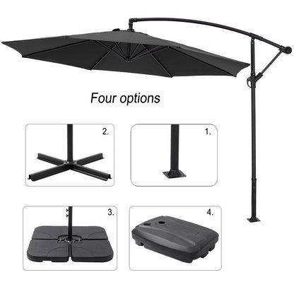 3M Sun Parasol Black Hanging Banana Umbrella - House Comfort