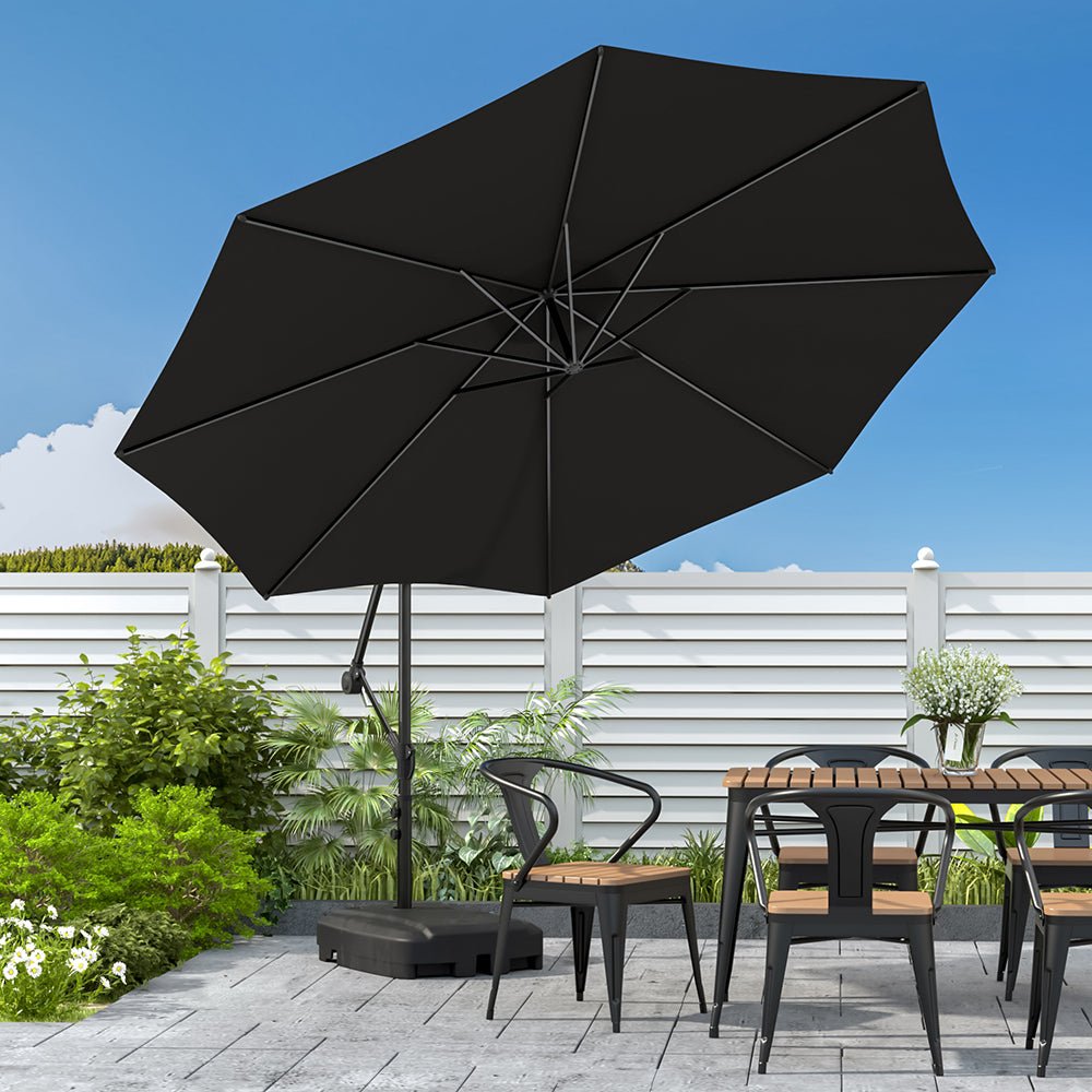 3M Sun Parasol Black Hanging Banana Umbrella - House Comfort