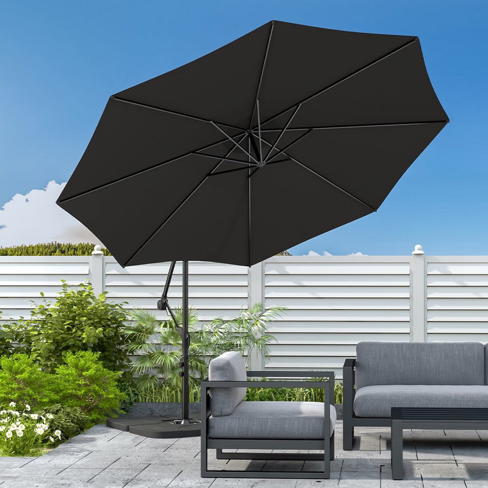 3M Sun Parasol Black Hanging Banana Umbrella - House Comfort