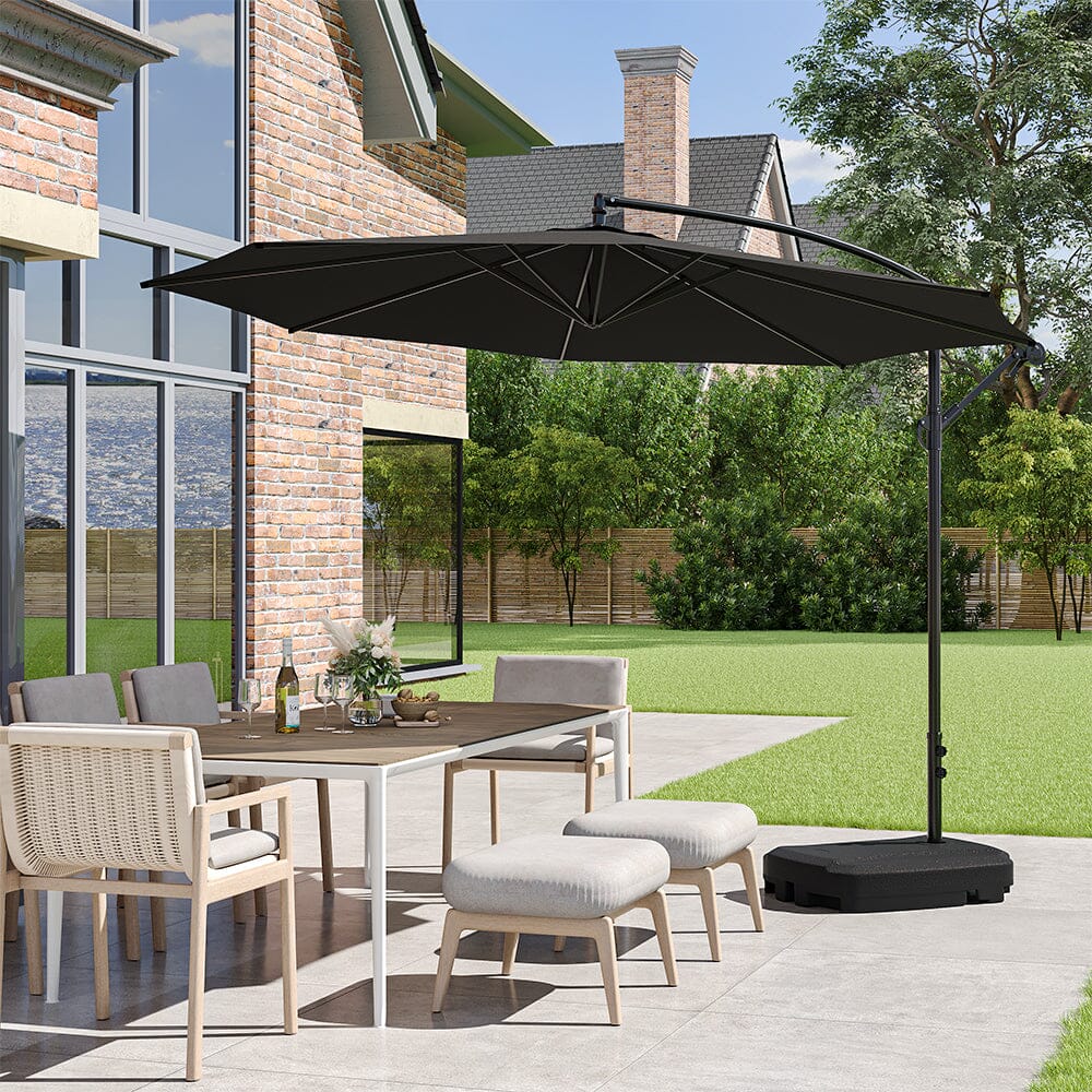 3M Sun Parasol Black Hanging Banana Umbrella - House Comfort