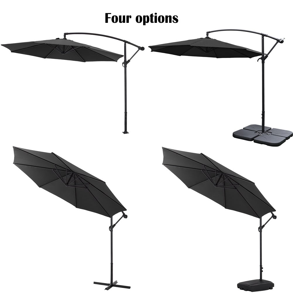 3M Sun Parasol Black Hanging Banana Umbrella - House Comfort