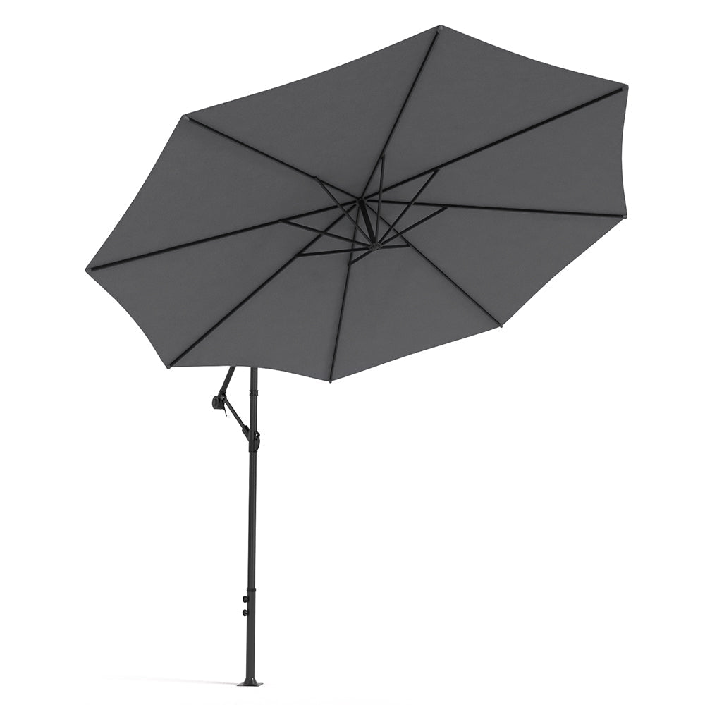 3M Sun Parasol Hanging Banana Umbrella Dark Grey - House Comfort
