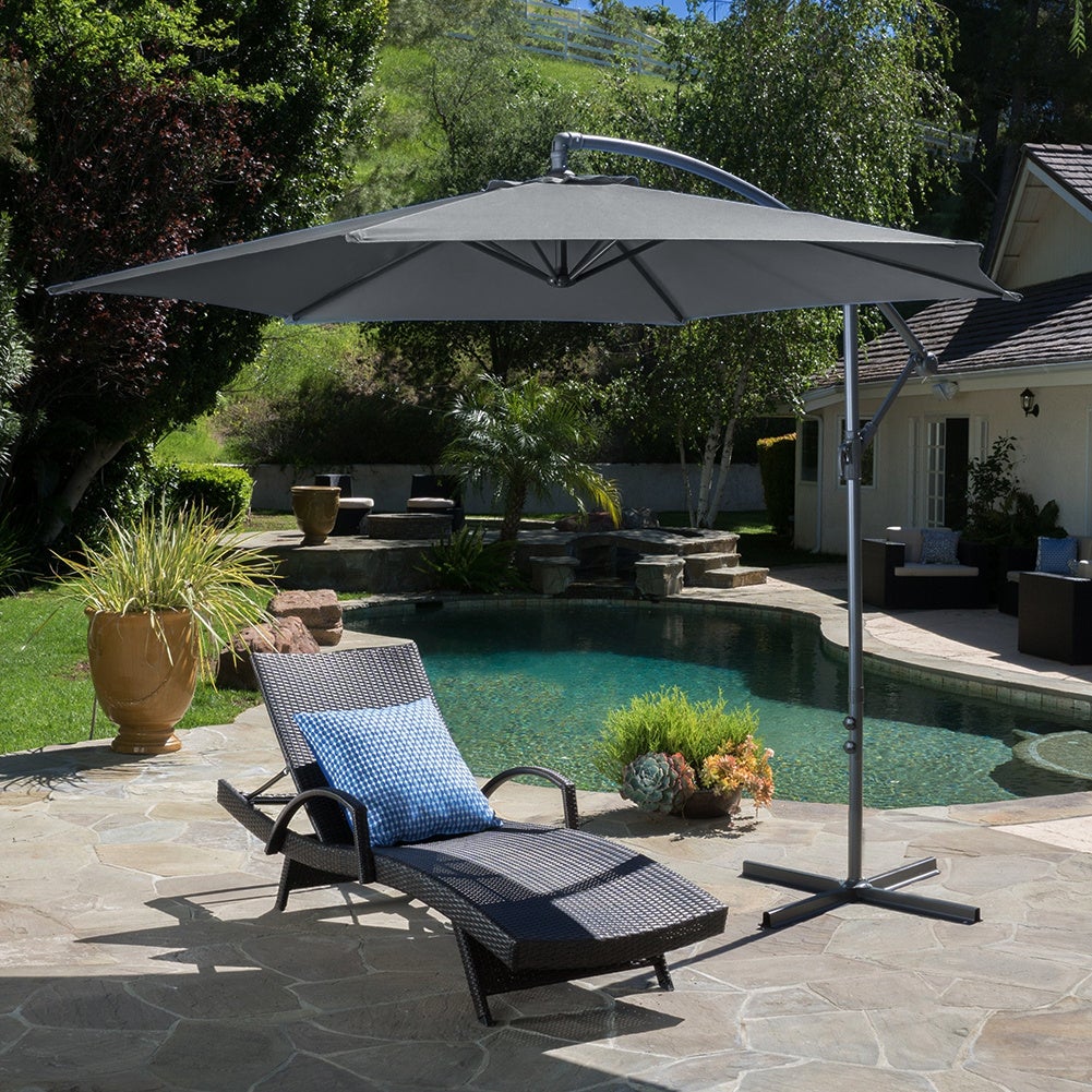 3M Sun Parasol Hanging Banana Umbrella Dark Grey - House Comfort