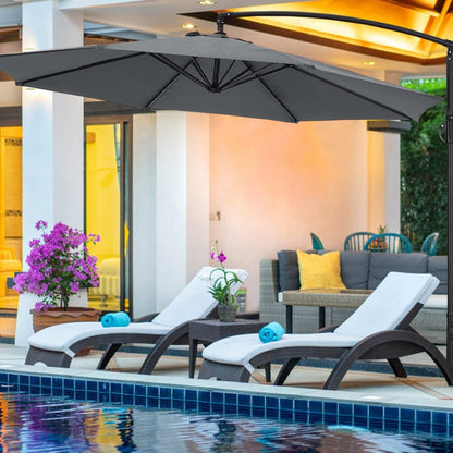 3M Sun Parasol Hanging Banana Umbrella Dark Grey - House Comfort