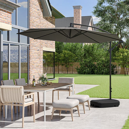 3M Sun Parasol Hanging Banana Umbrella Dark Grey - House Comfort