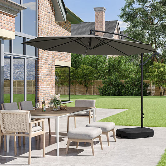 3M Sun Parasol Hanging Banana Umbrella Dark Grey - House Comfort