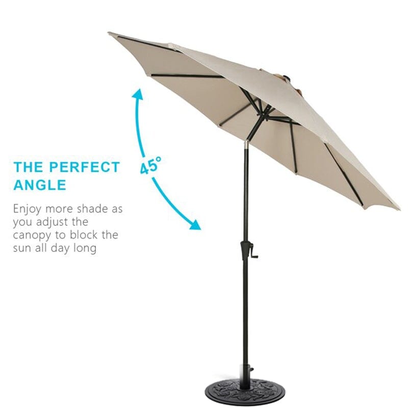 3M Sunshade Parasol Backyard Garden Tilt Umbrella with Crank - House Comfort