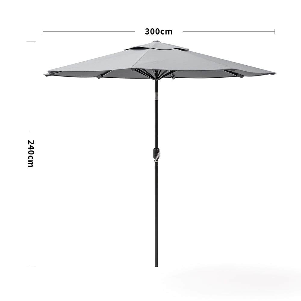 3M Sunshade Parasol Backyard Garden Tilt Umbrella with Crank - House Comfort