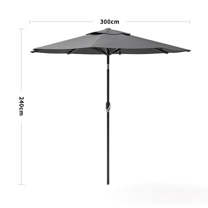 3M Sunshade Parasol Backyard Garden Tilt Umbrella with Crank - House Comfort