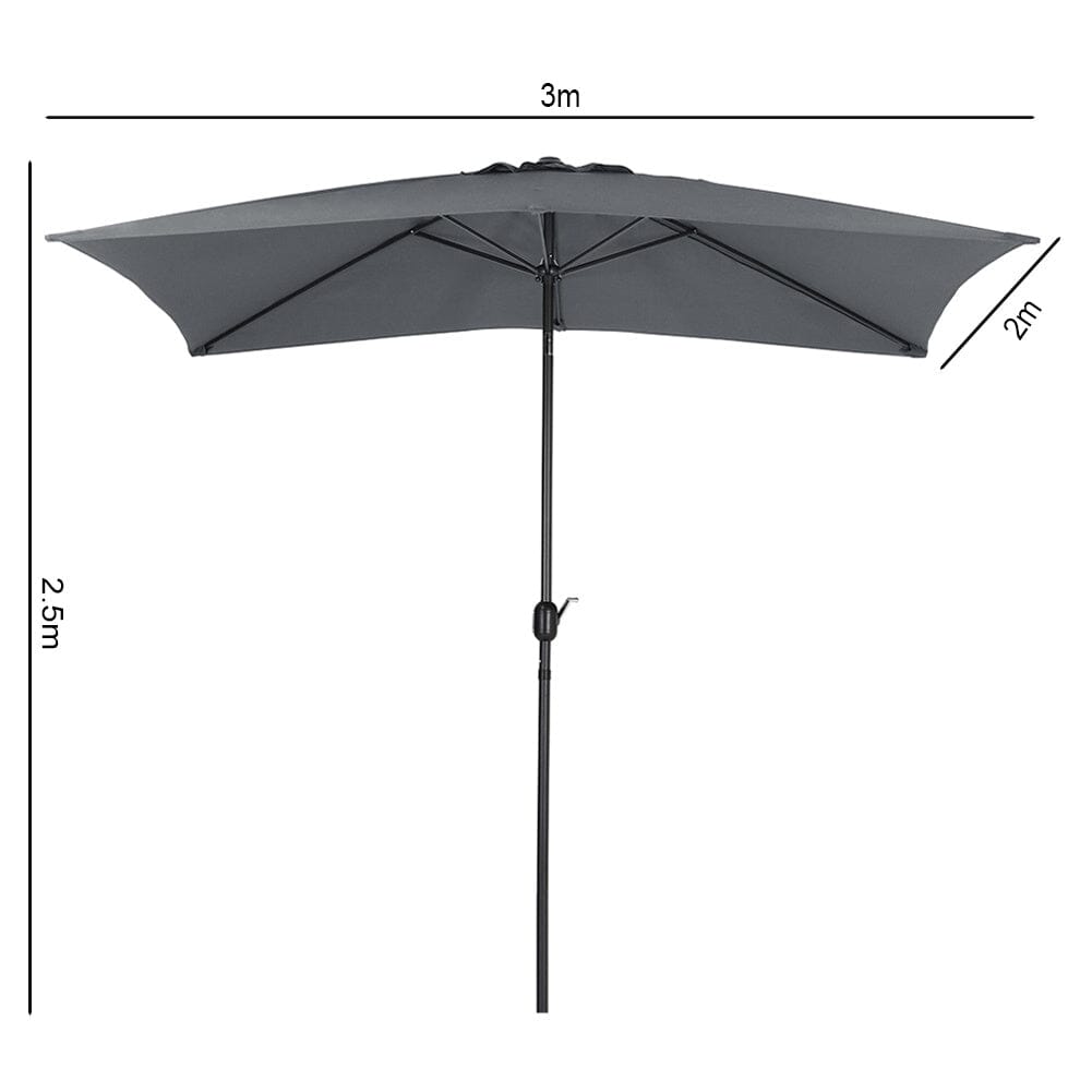3M Sunshade Parasol Umbrella Easy Tilt for Outdoor Market Table - House Comfort
