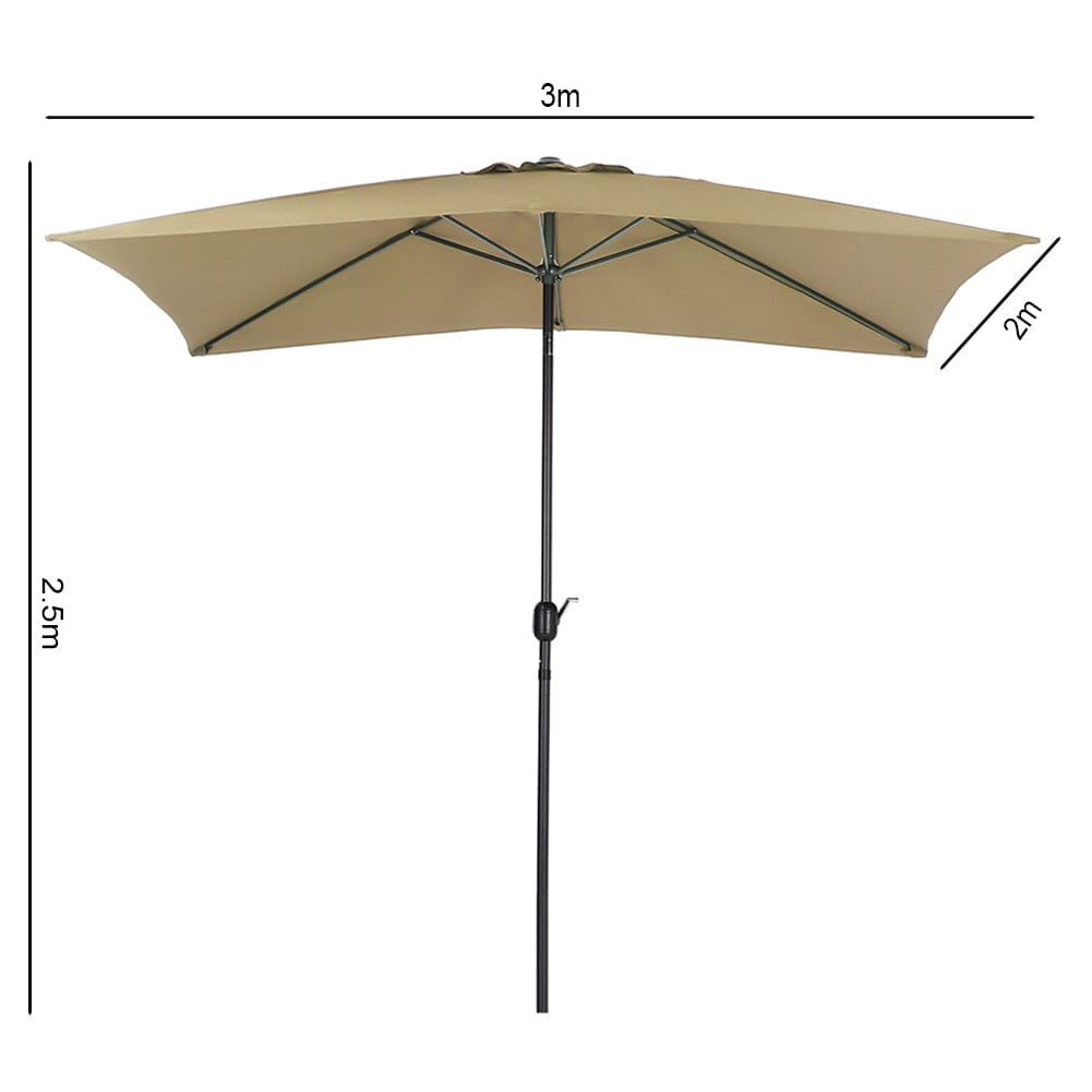 3M Sunshade Parasol Umbrella Easy Tilt for Outdoor Market Table - House Comfort