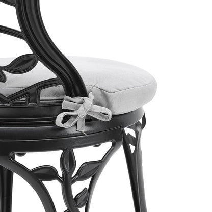 3pcs Black Cast Aluminum Bistro Table and Chairs Set - House Comfort