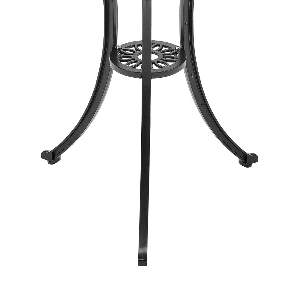 3pcs Black Cast Aluminum Bistro Table and Chairs Set - House Comfort